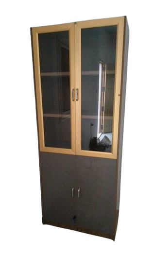 Armoire de Rangement Bois à Portes Vitrées