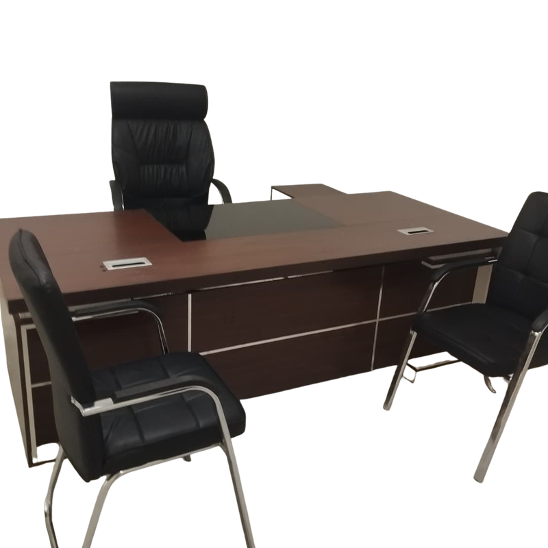 Ensemble Bureau de Direction + Chaises Visiteurs