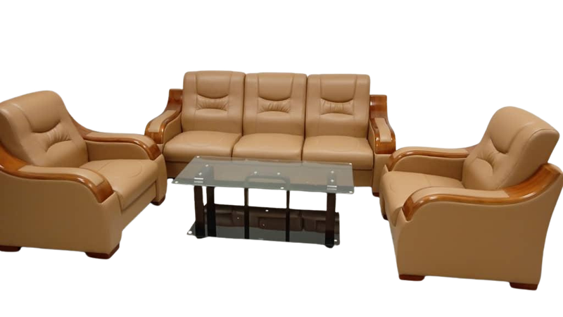 Sofa Cuir pour Bureau (3+1+1)